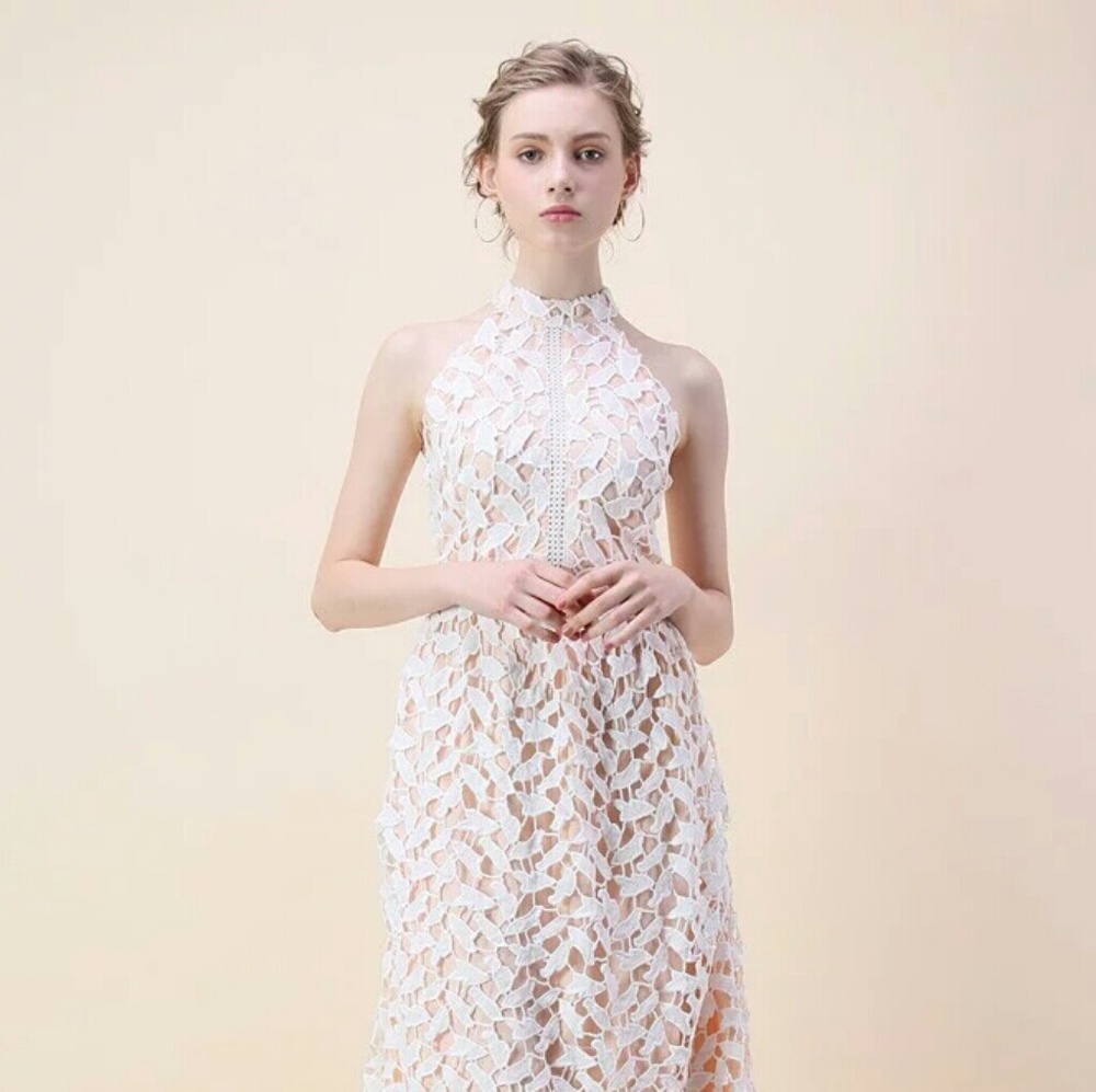 Chicwish Leaf for Elegance Crochet Midi